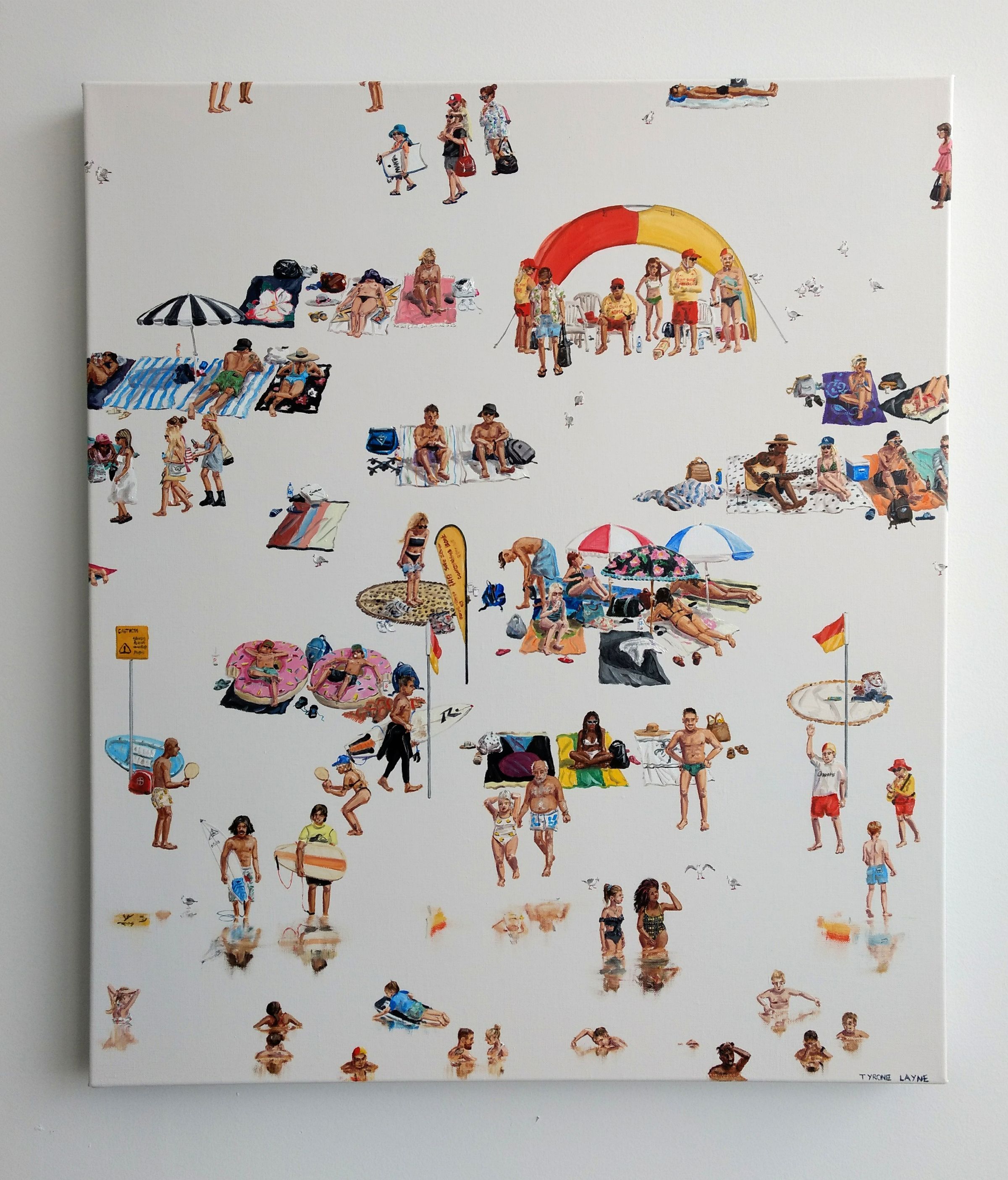 Tamarama. Oil & acrylic on linen. 66cm x 56cm. 2018