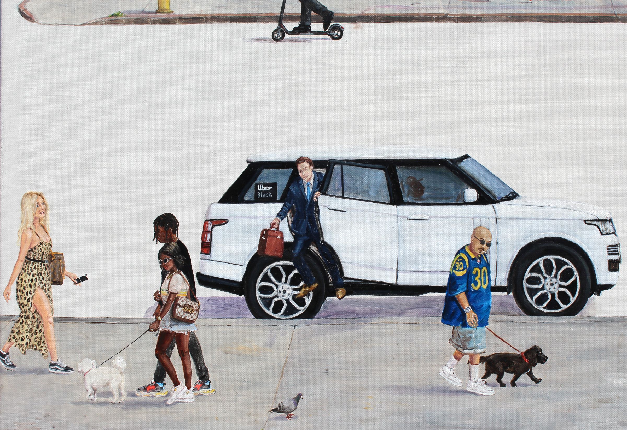 (detail) The Interview VI. Oil & Acrylic on linen. 84cm X 84cm. 2019