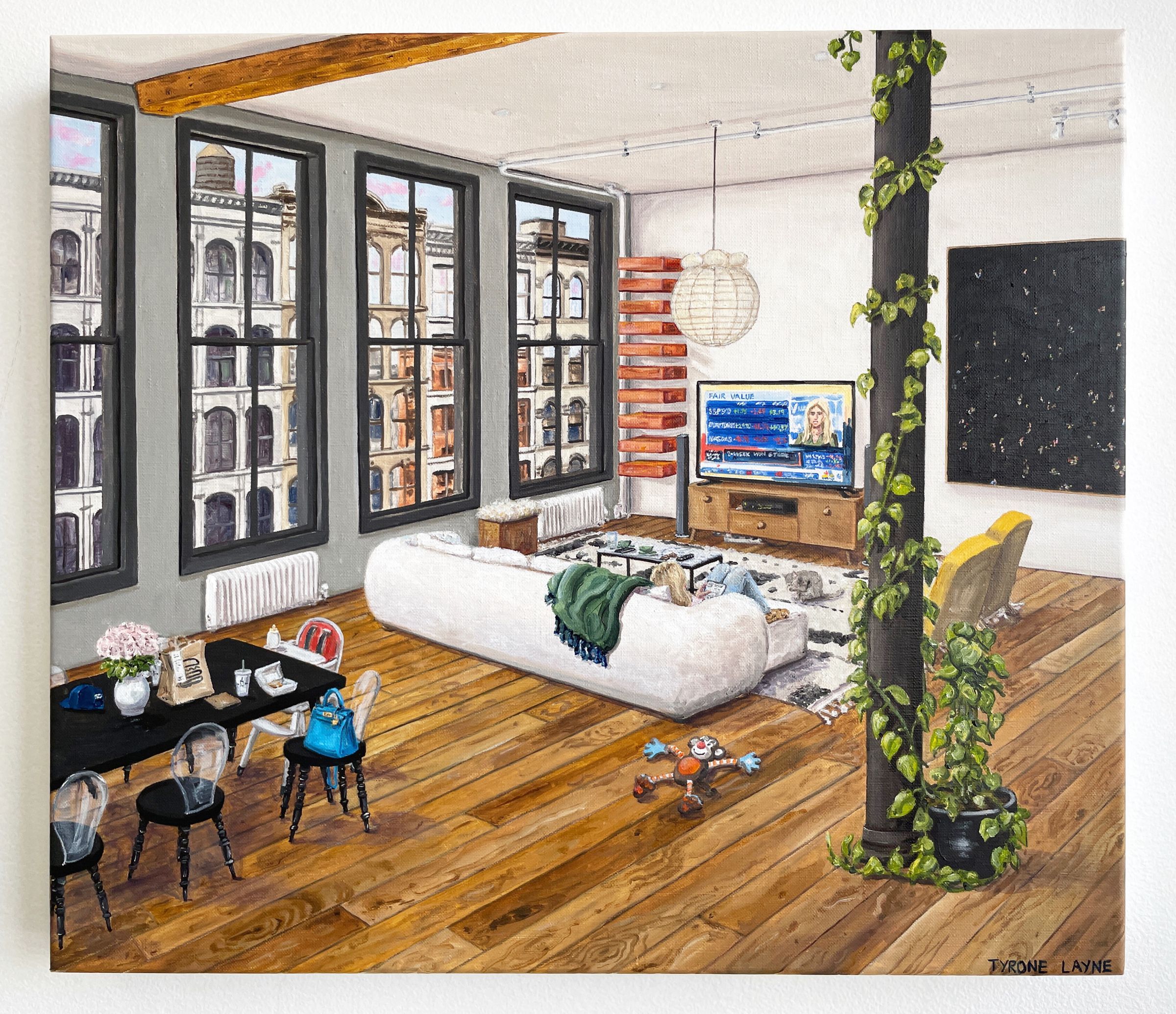 Wooster Street Loft. Oil on linen. 36cm x 41cm. 2022