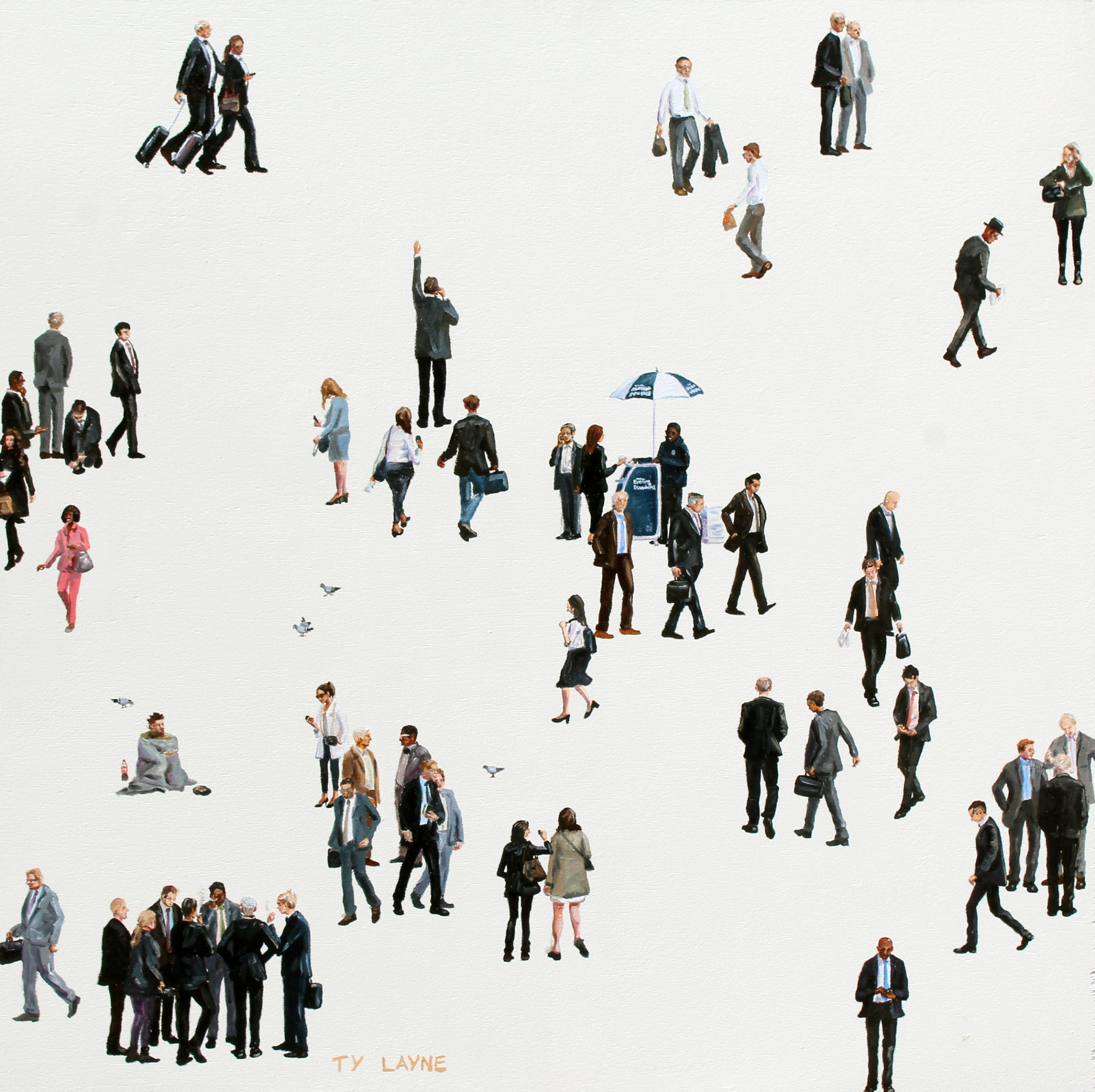 Canary Wharf. Oil & Acrylic on board. 58cm X 58cm. 2014