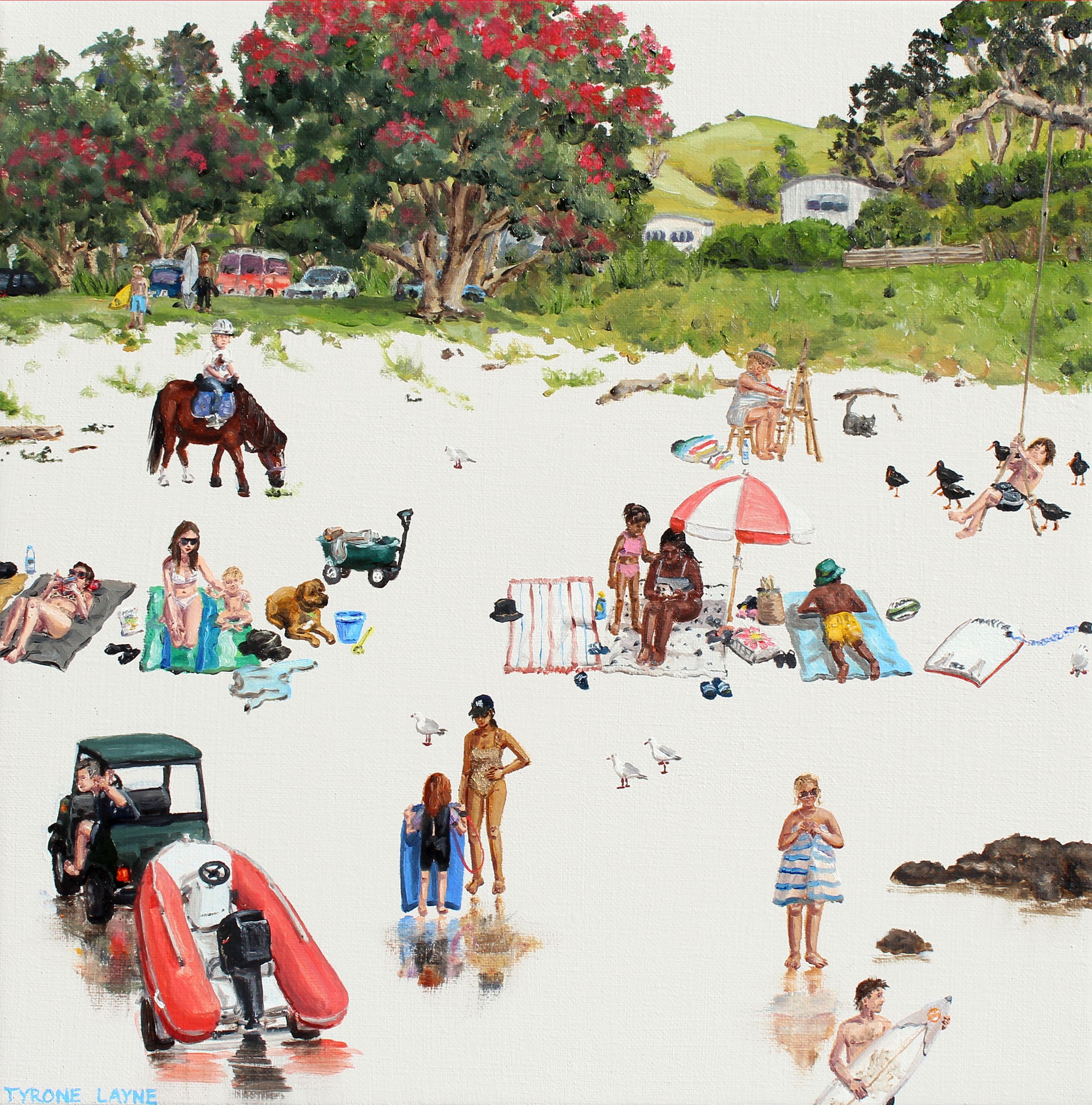 Sandy Bay. Oil & Acrylic on linen. 30.5cm X 30.5cm. 2020