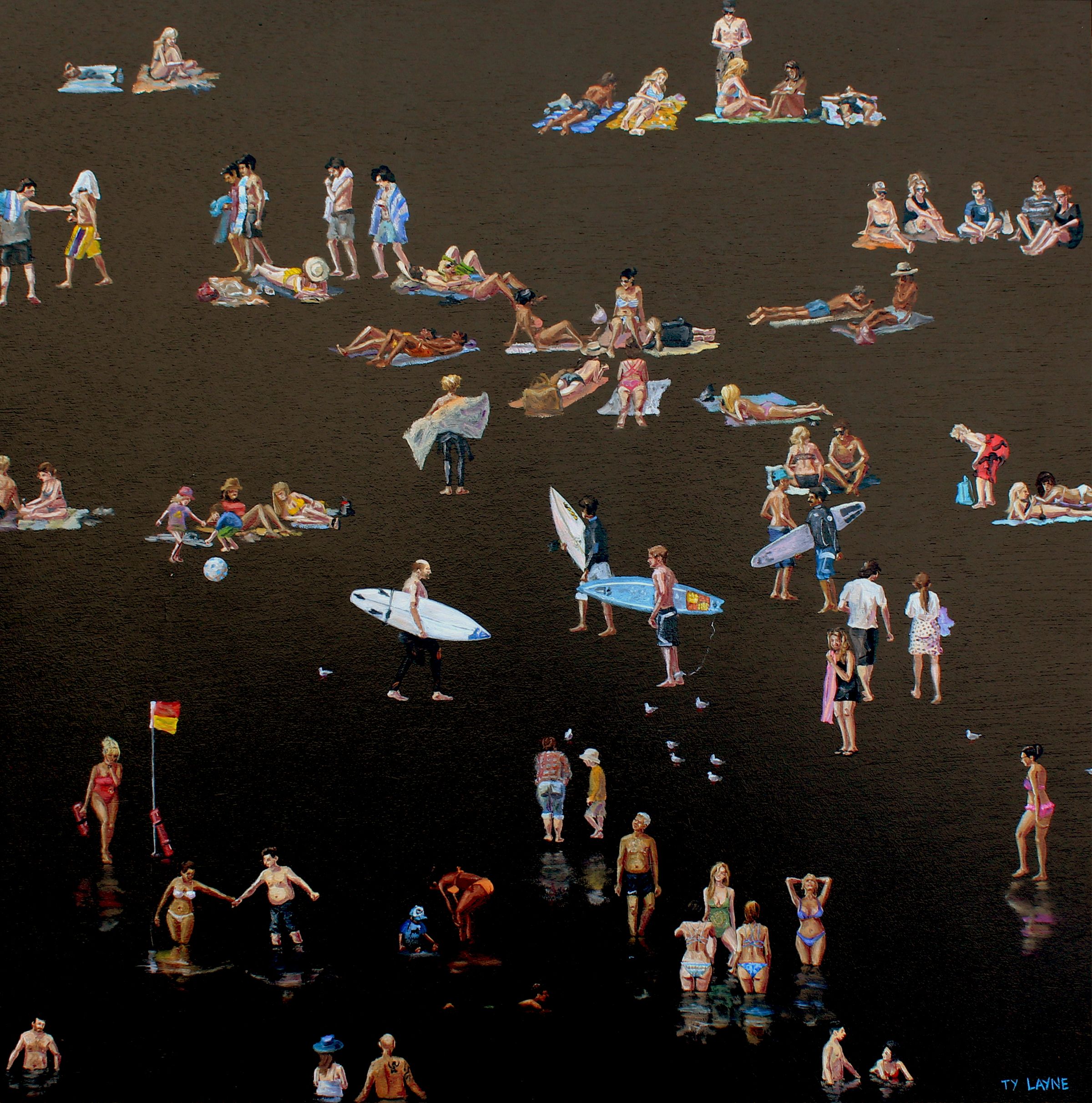 Frankies Bikinis. Oil & Acrylic on board. 58cm X 58cm. 2015