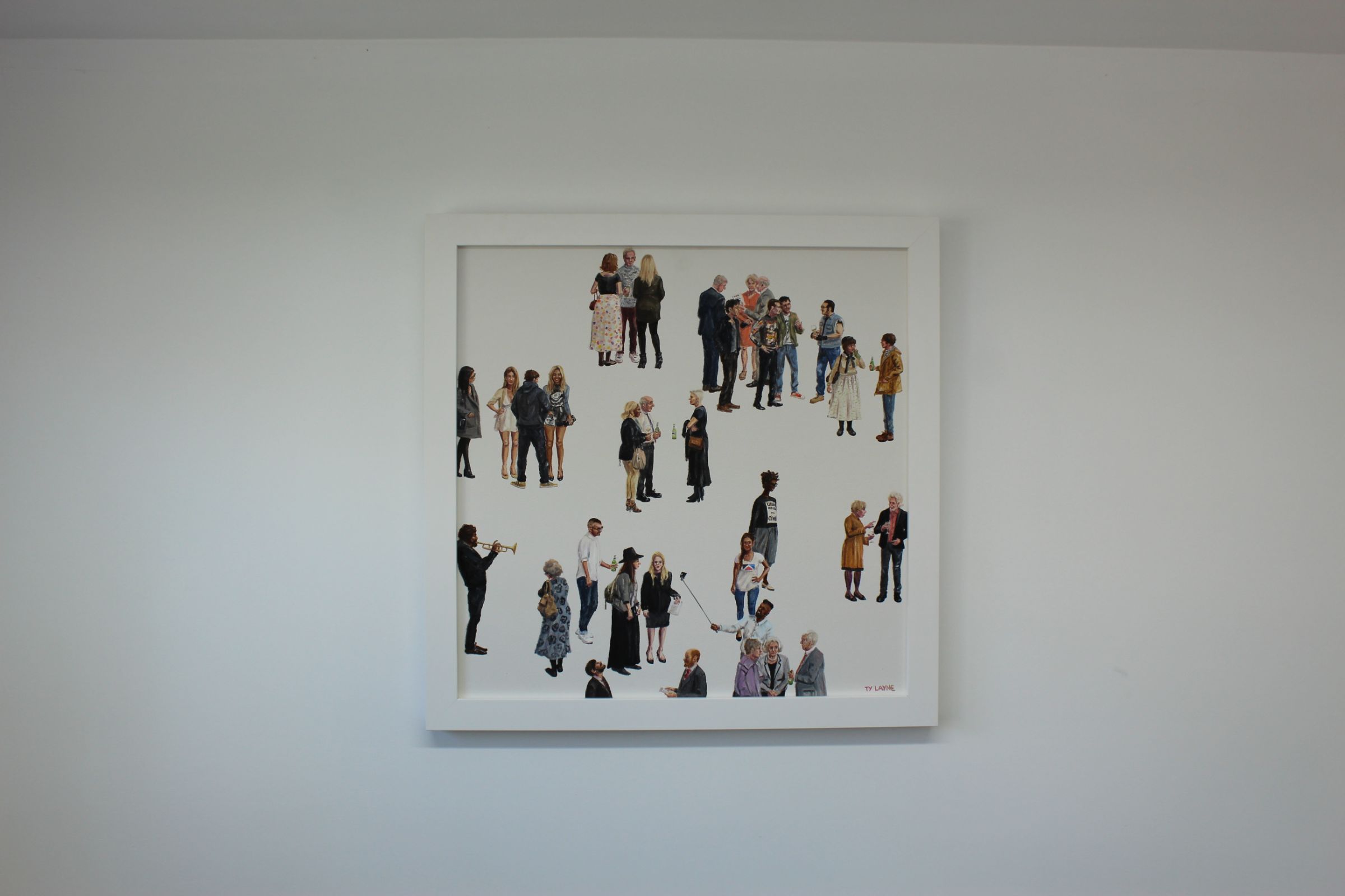 The Opening Reception. Oil & Acrylic on board. 58cm X 58cm. 2015