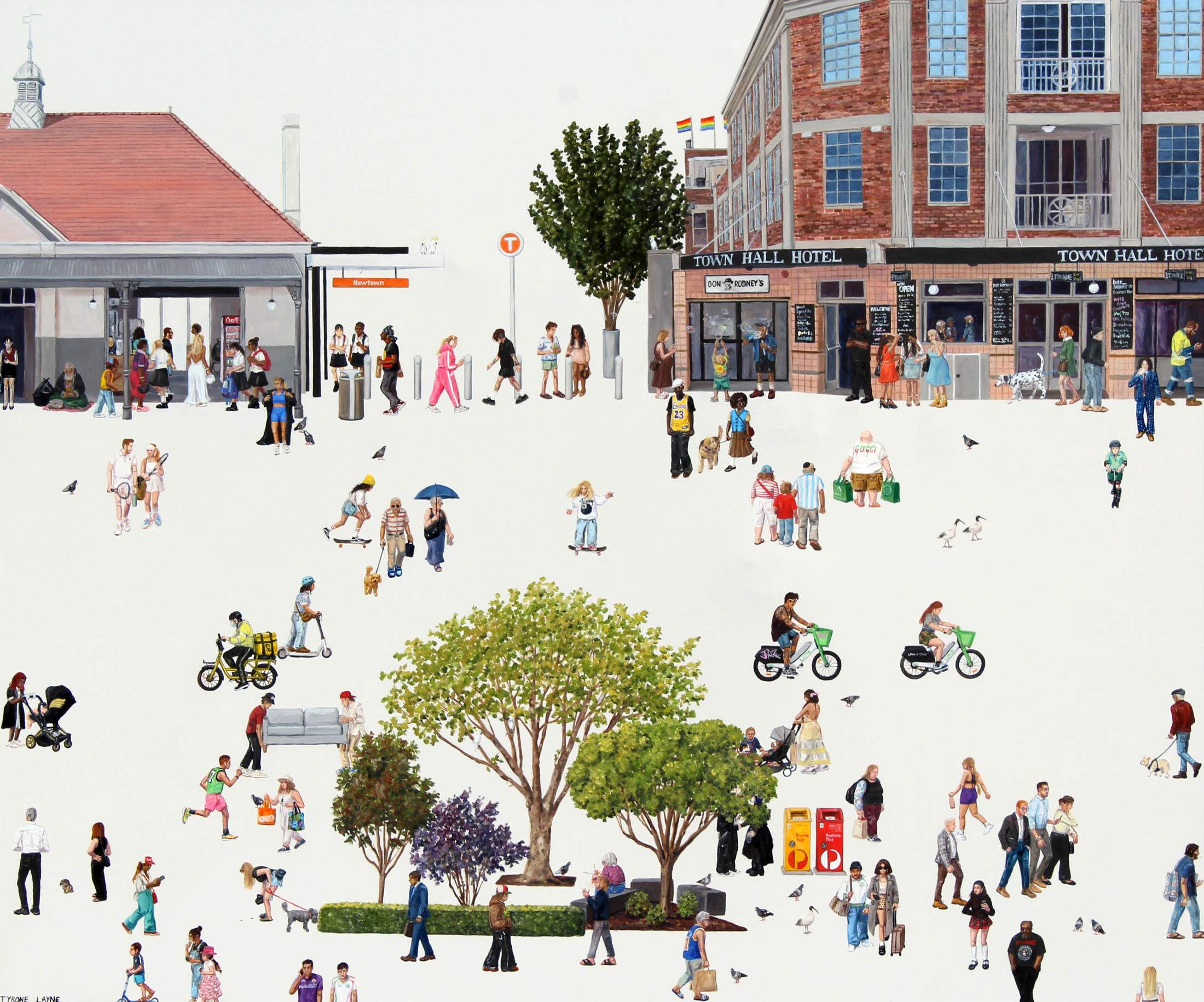 A Day in Newtown. Oil & acrylic on linen. 102cm x 122cm. 2025