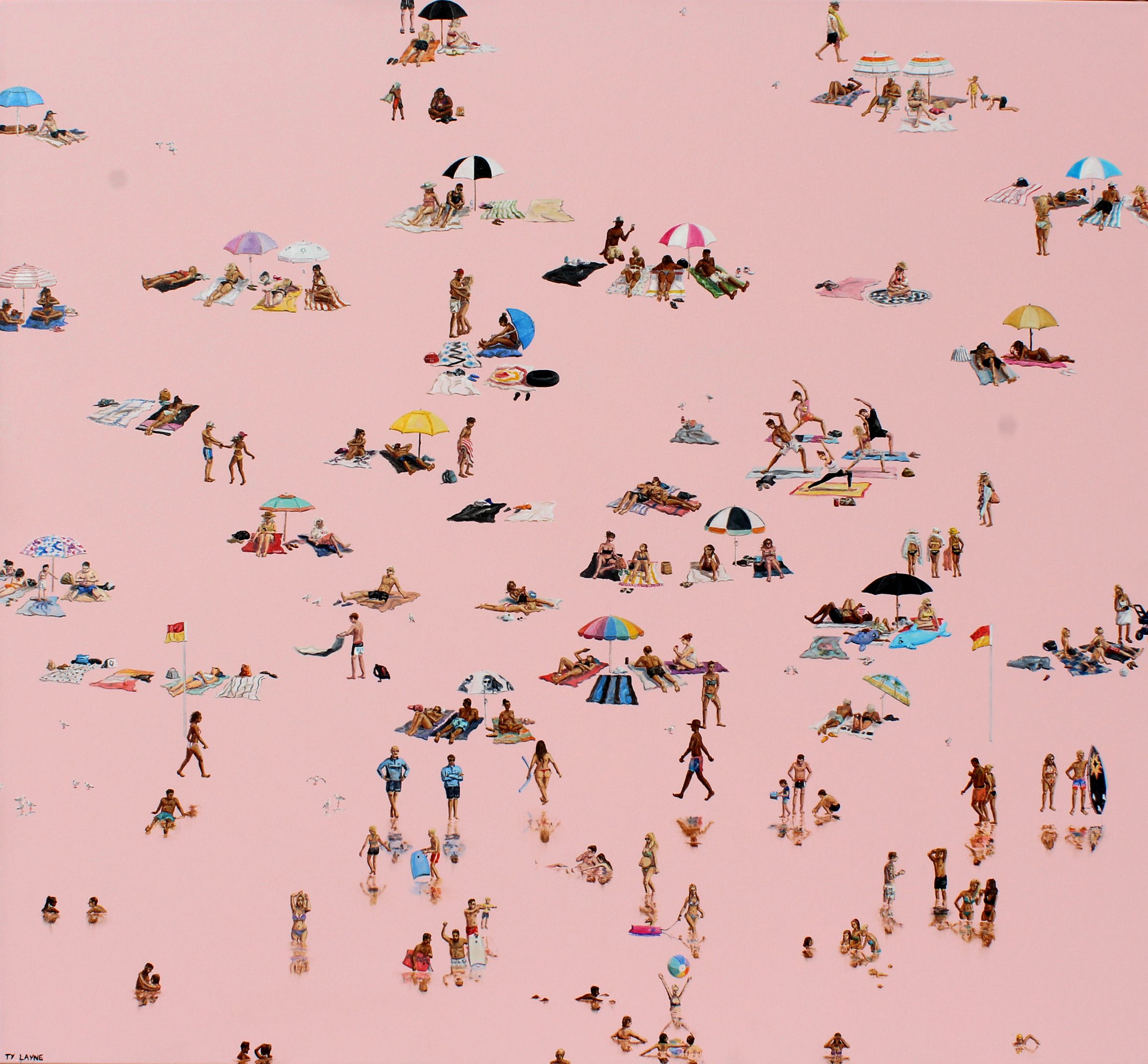 Pink Afternoon. Oil & acrylic on canvas. 140cm x 150cm. 2016