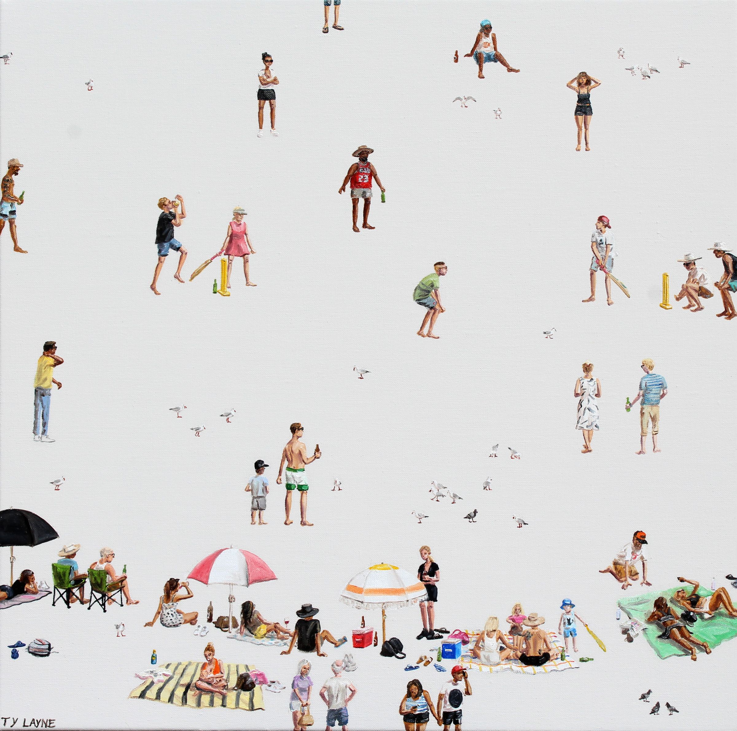 Boxing Day Test Match. Oil & acrylic on linen. 50cm x 60cm. 2016