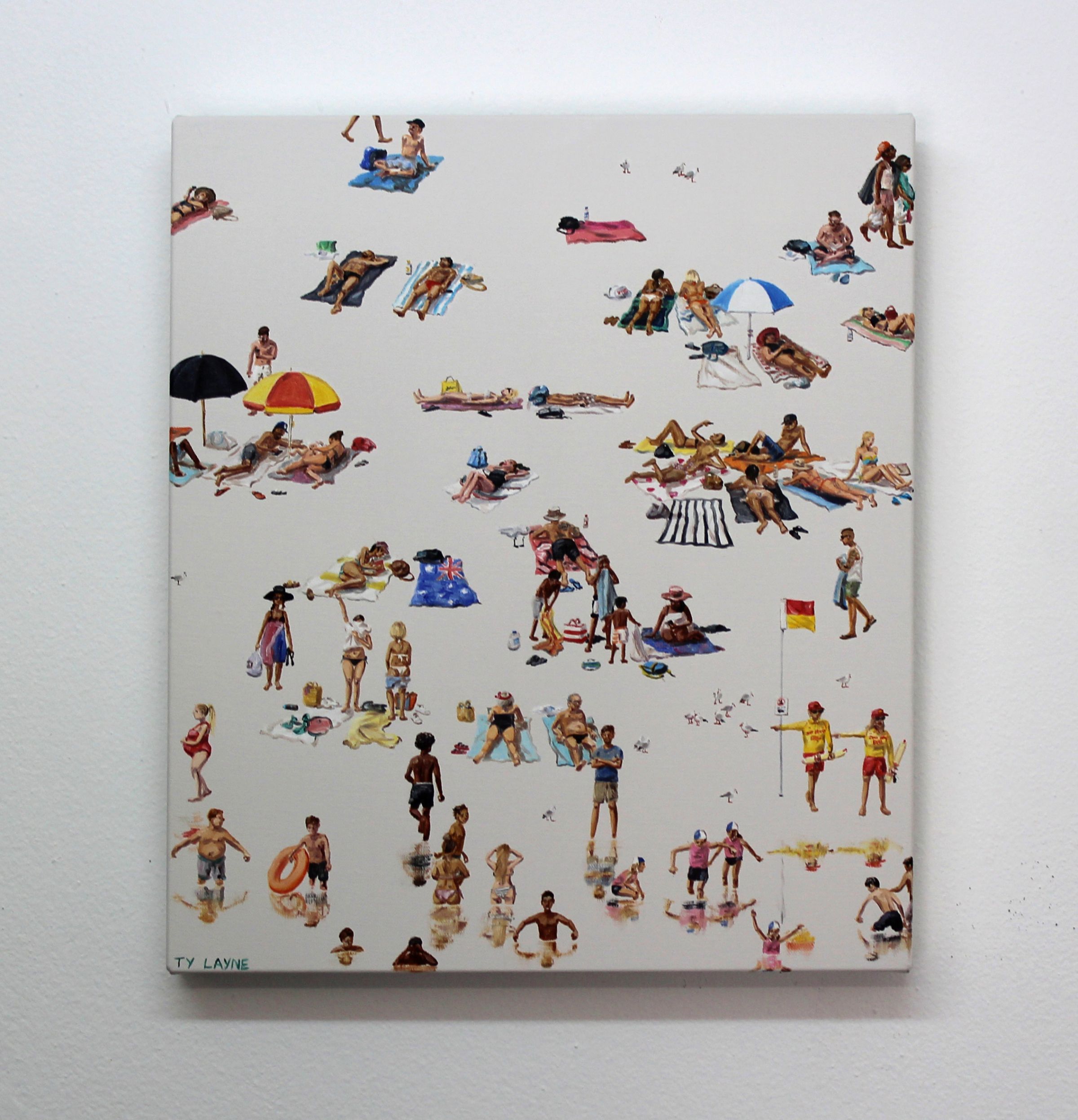 Bondi Nippers. Oil & acrylic on linen. 41cm x 36cm. 2016