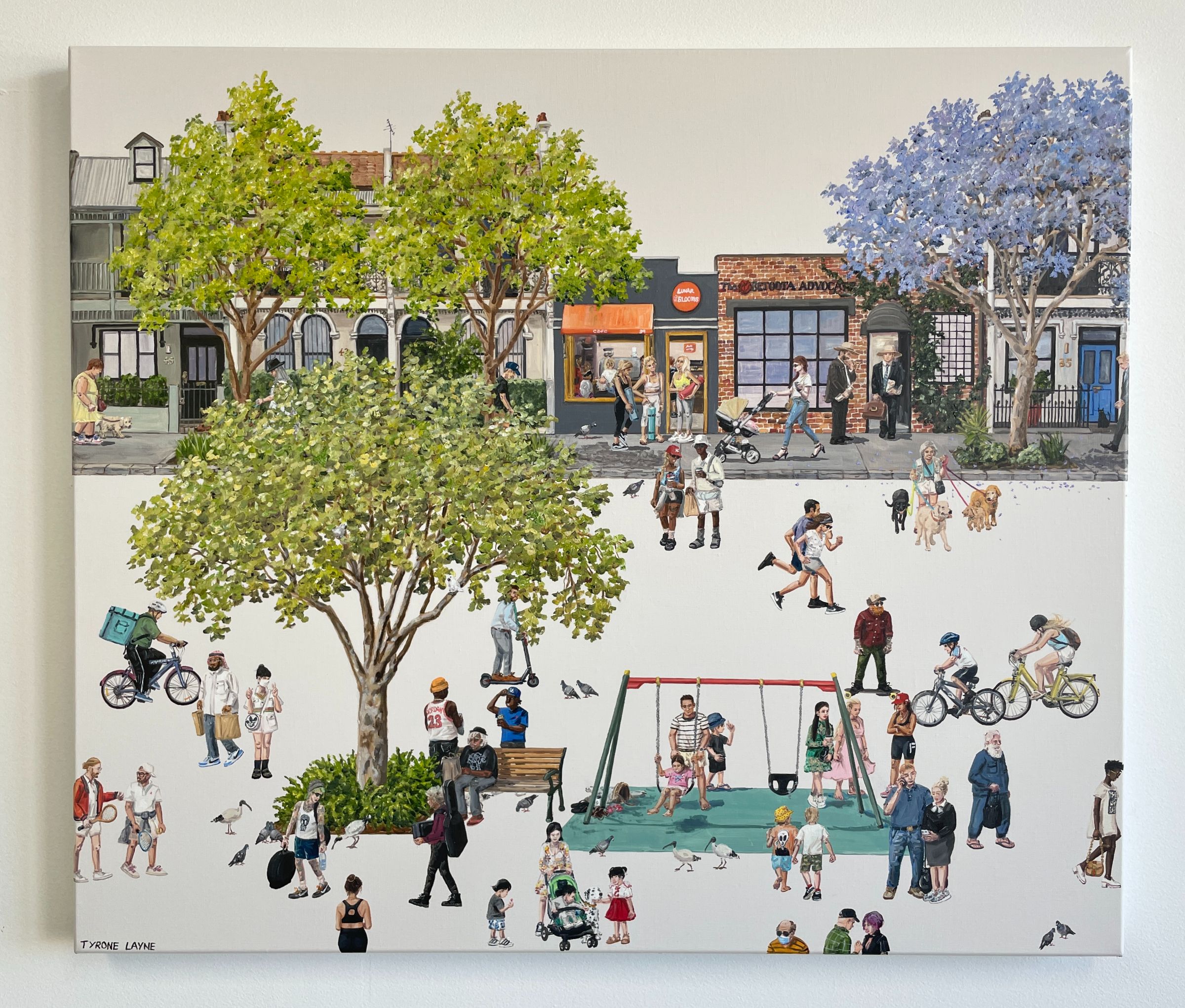 Betoota Heights. Oil & acrylic on linen. 61cm x 71cm. 2022