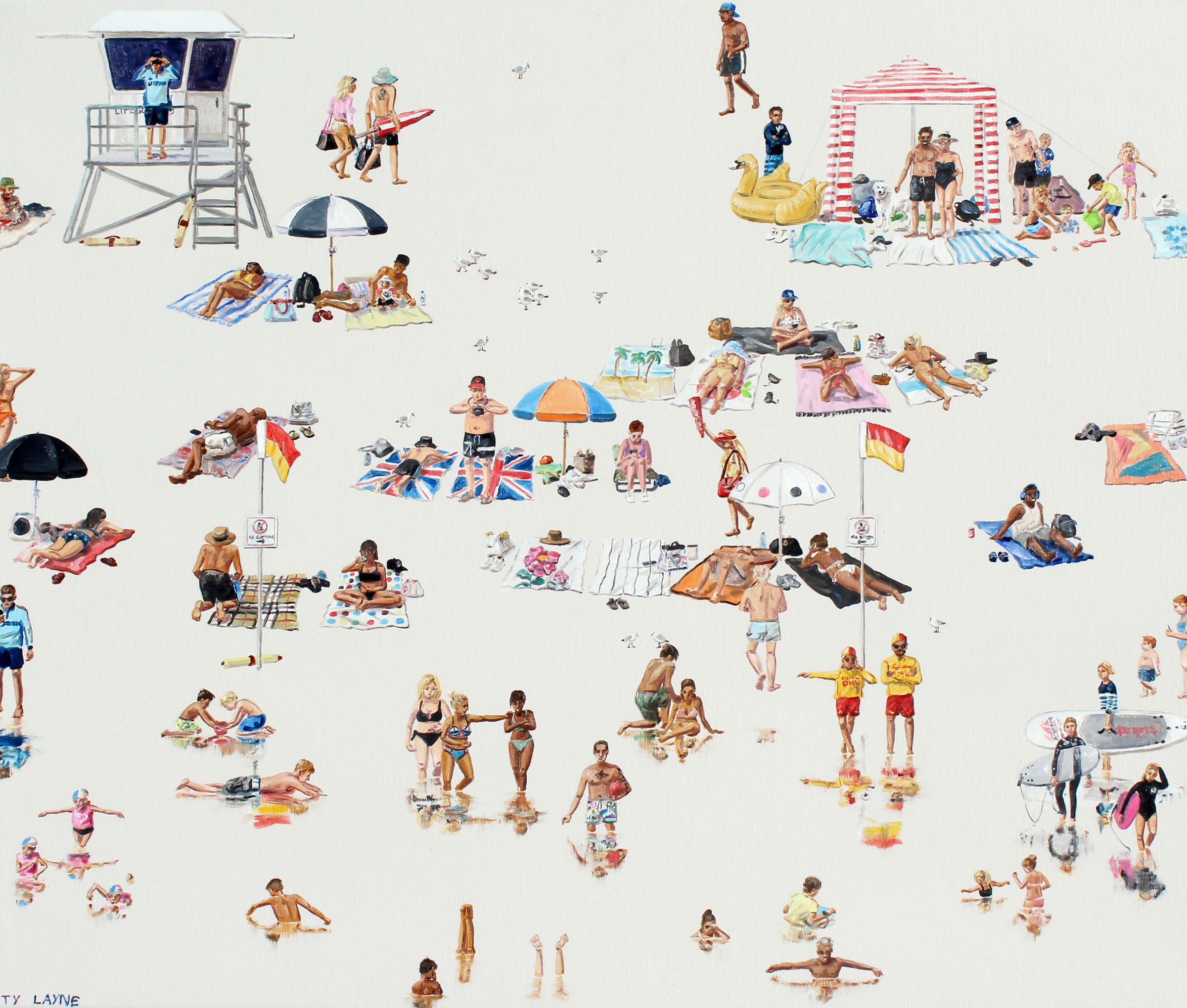 North Bondi II. Oil & acrylic on linen. 56cm x 66cm. 2017
