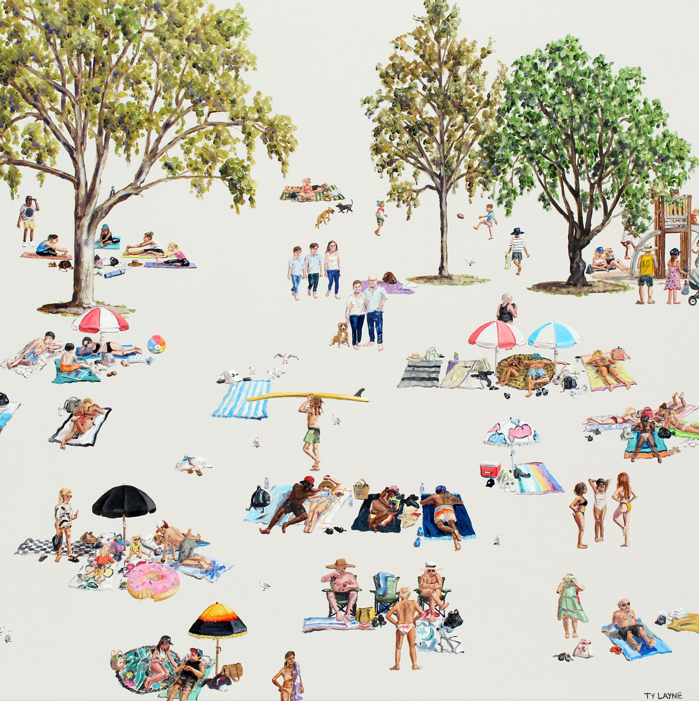 Chinamans Beach. Oil & acrylic on linen. 61cm x 61cm. 2017