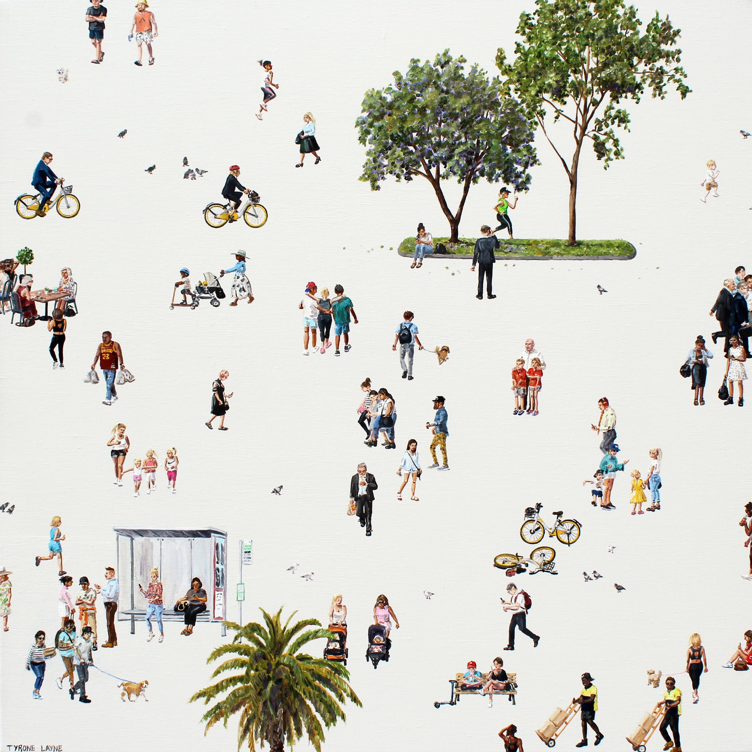 Middle Park- Melbourne. Oil & acrylic on linen. 71cm x 71cm. 2017-2018