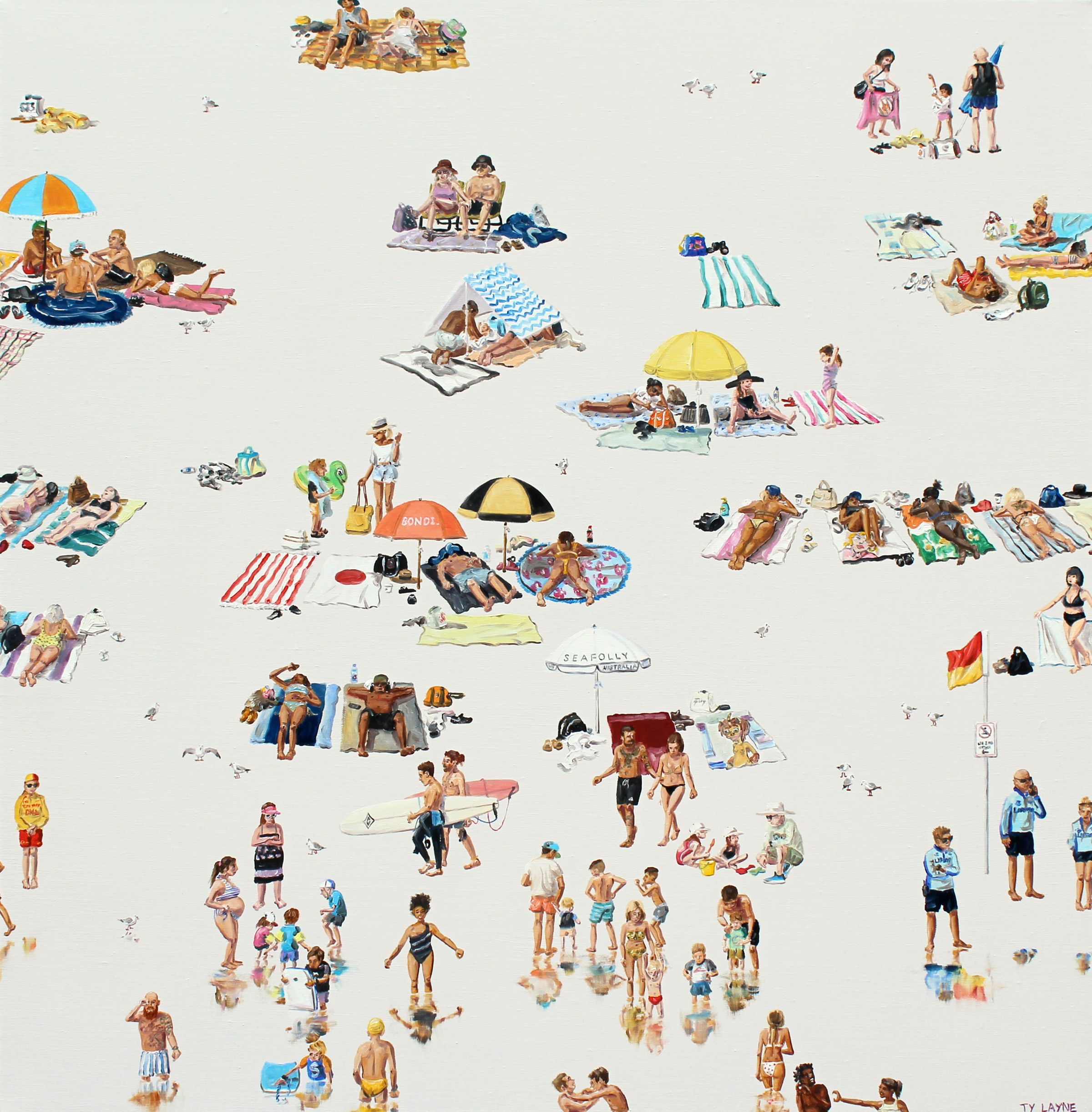 North Bondi III. Oil & acrylic on linen. 61cm x 61cm. 2017