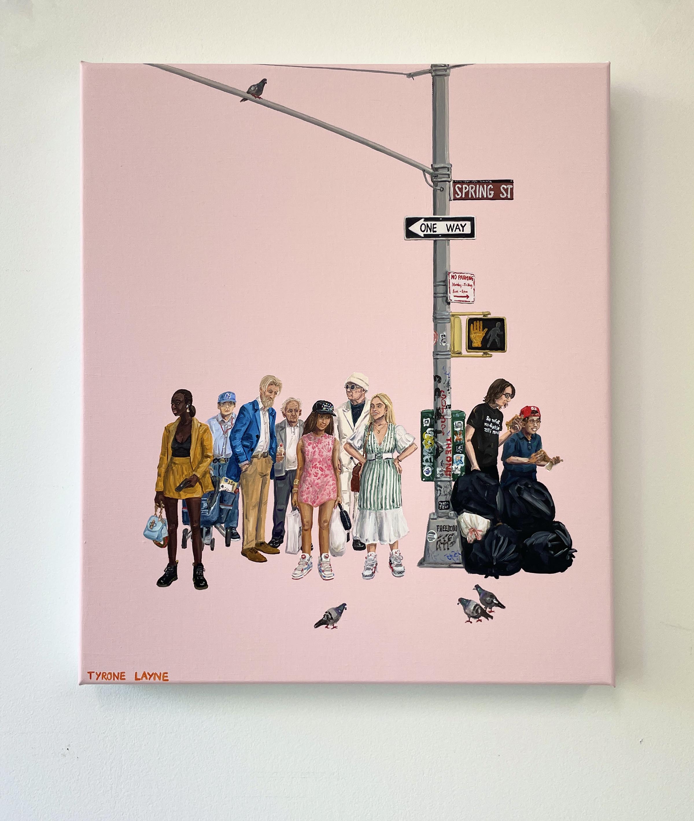 Spring St. Oil & Acrylic on linen. 41cm X 35.5cm. 2023