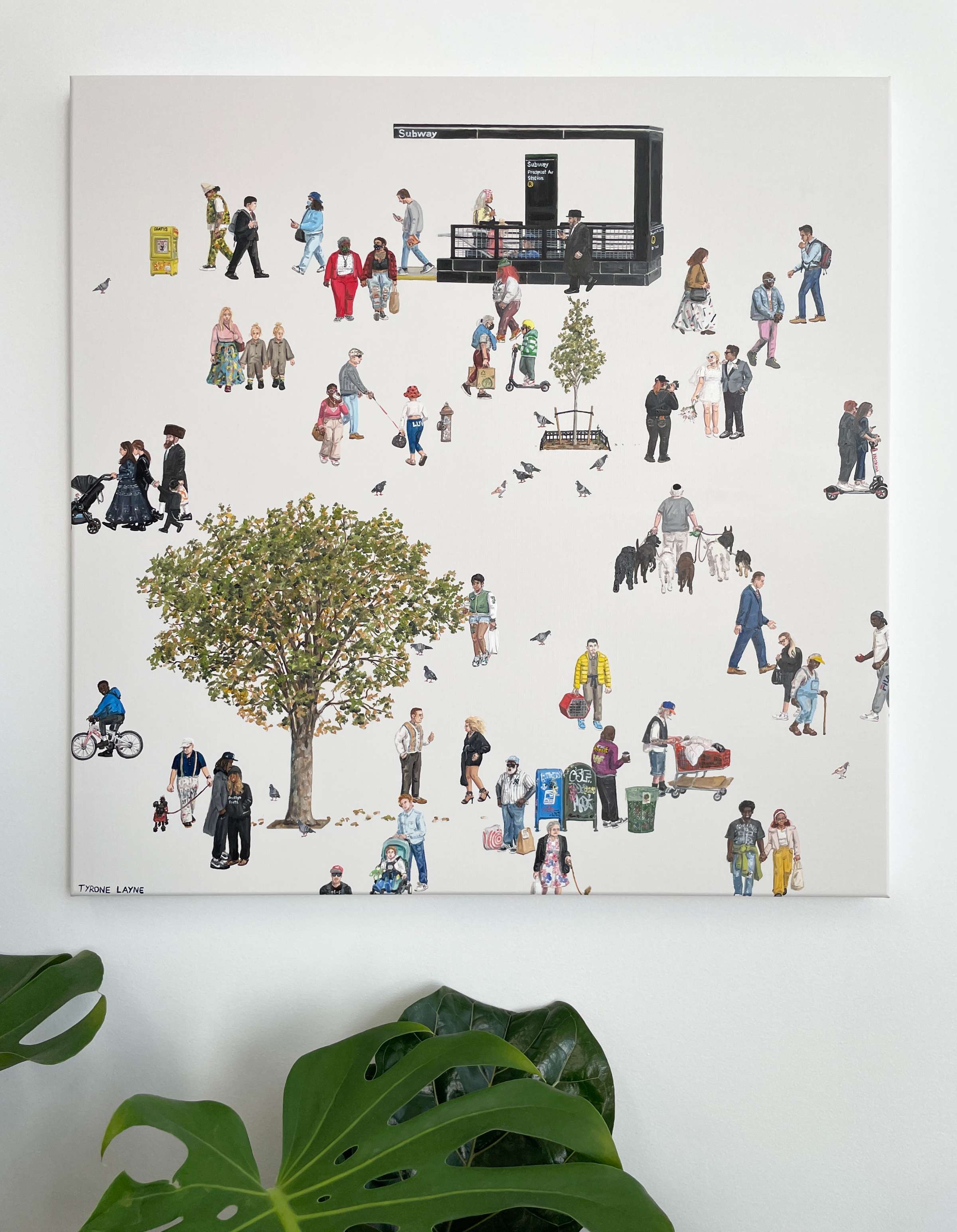 Prospect Avenue- Brooklyn. Oil & acrylic on linen. 71cm x 71cm. 2023