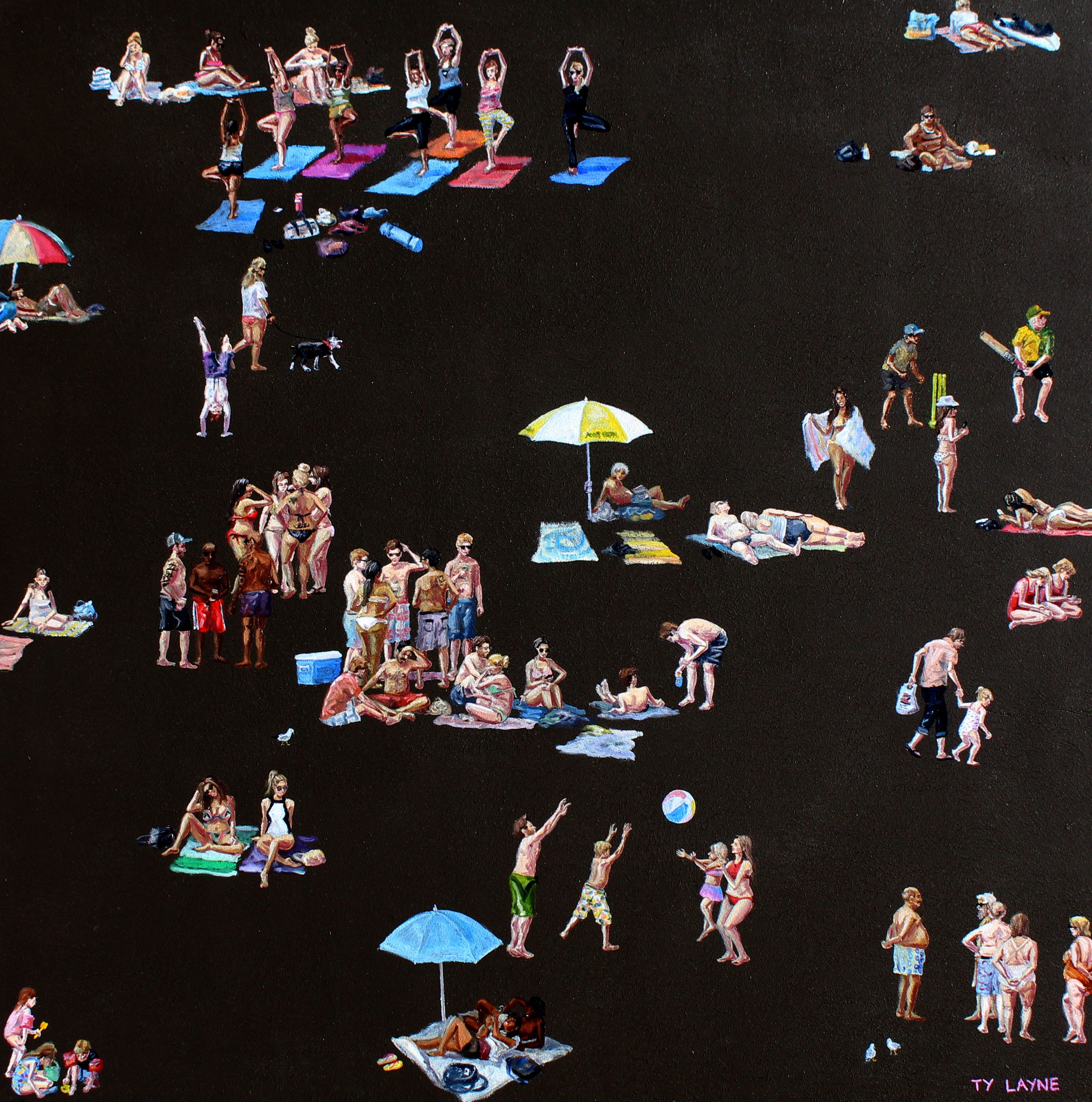 Afternoon Yoga Class. Oil & Acrylic on board. 58cm X 58cm. 2015