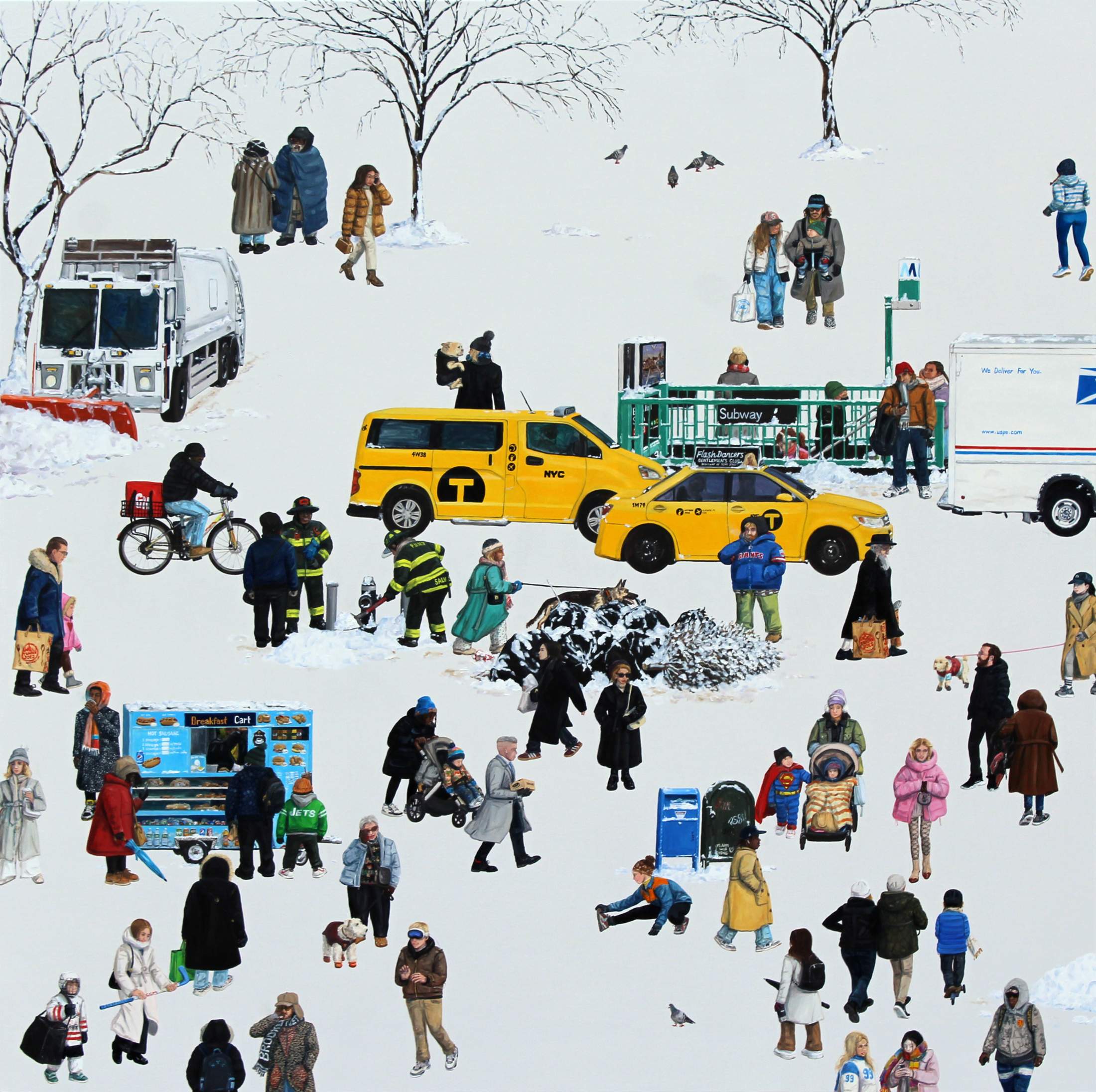 Frigid Saturday Morning. Oil & acrylic on linen. 152cm x 152cm. 2024