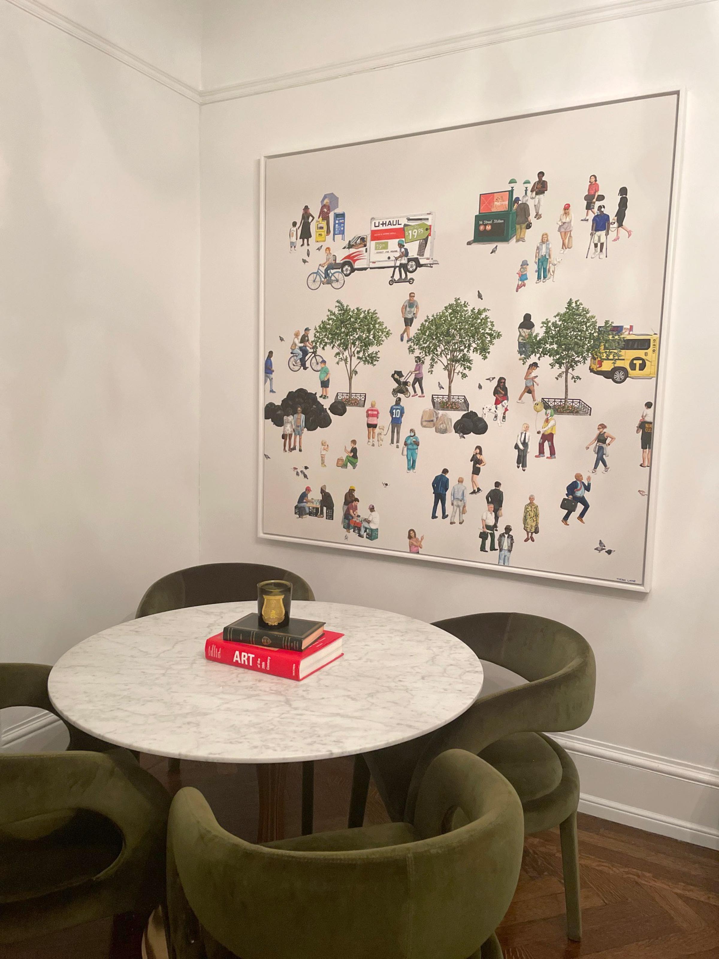 Summer Morning, New York. Oil & acrylic on linen. 152cm x 152cm. 2023