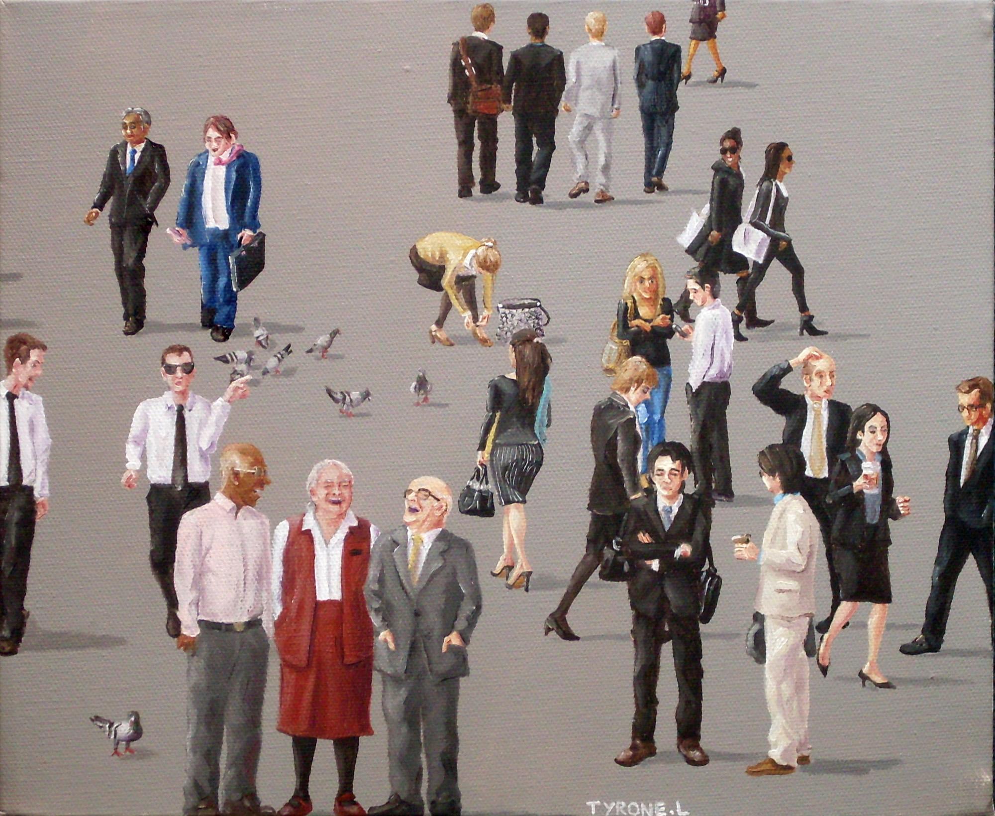 The Recession. Oil on canvas. 25cm X 31cm. 2009
