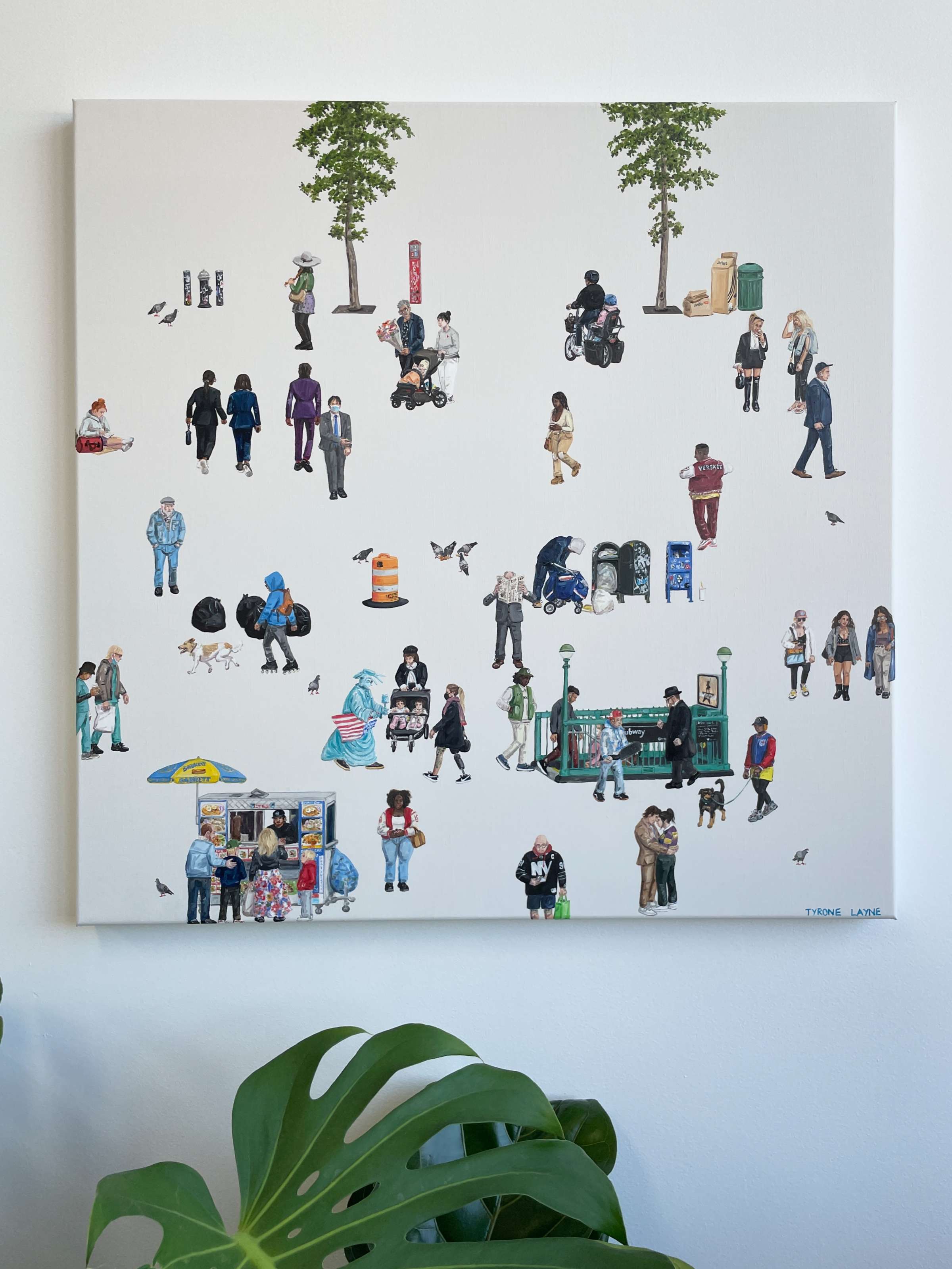 New Yorkers- Spring. Oil & acrylic on linen. 71cm x 71cm. 2023