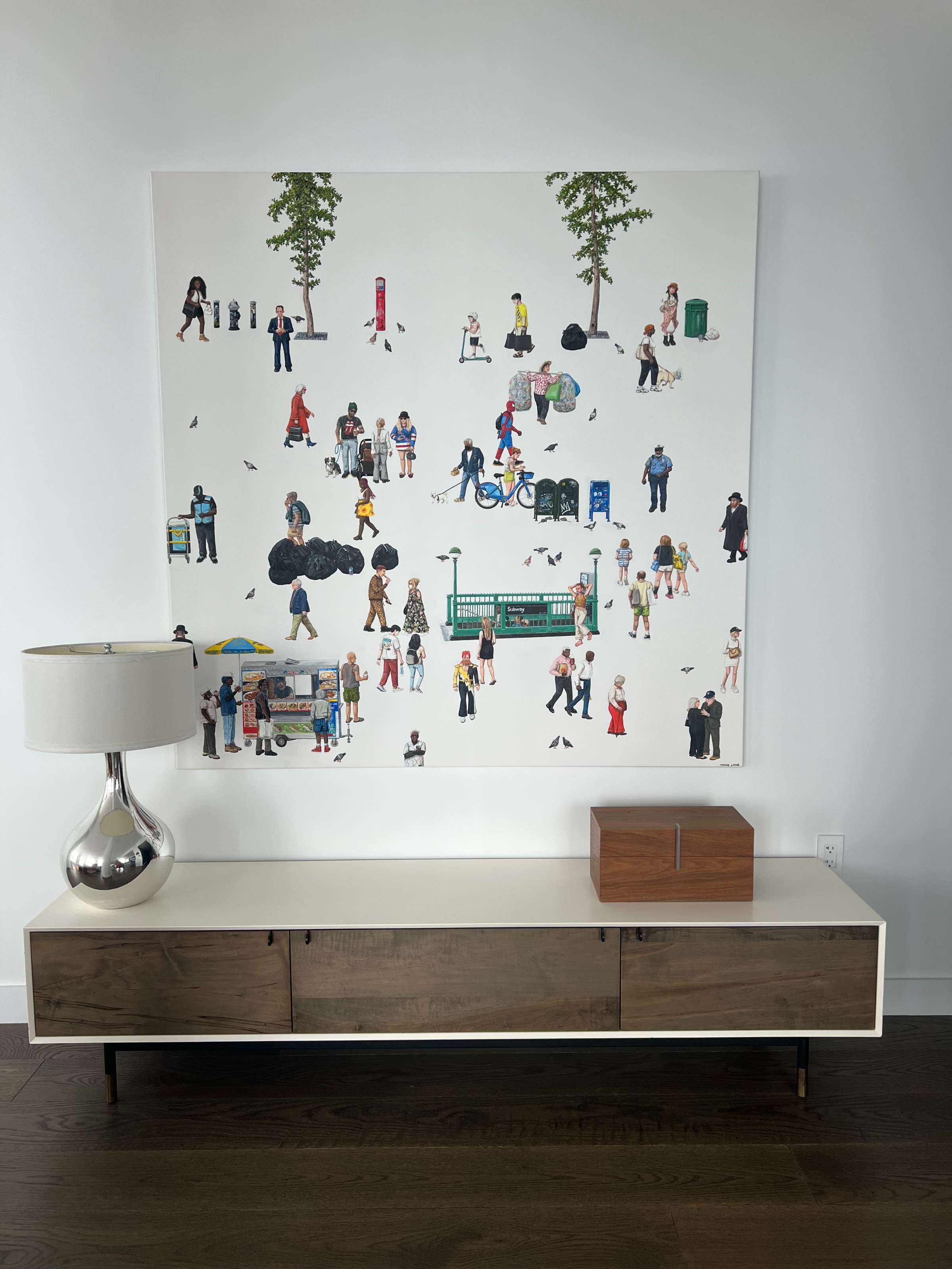 New Yorkers- Summer. Oil & acrylic on linen. 152cm x 152cm. 2023