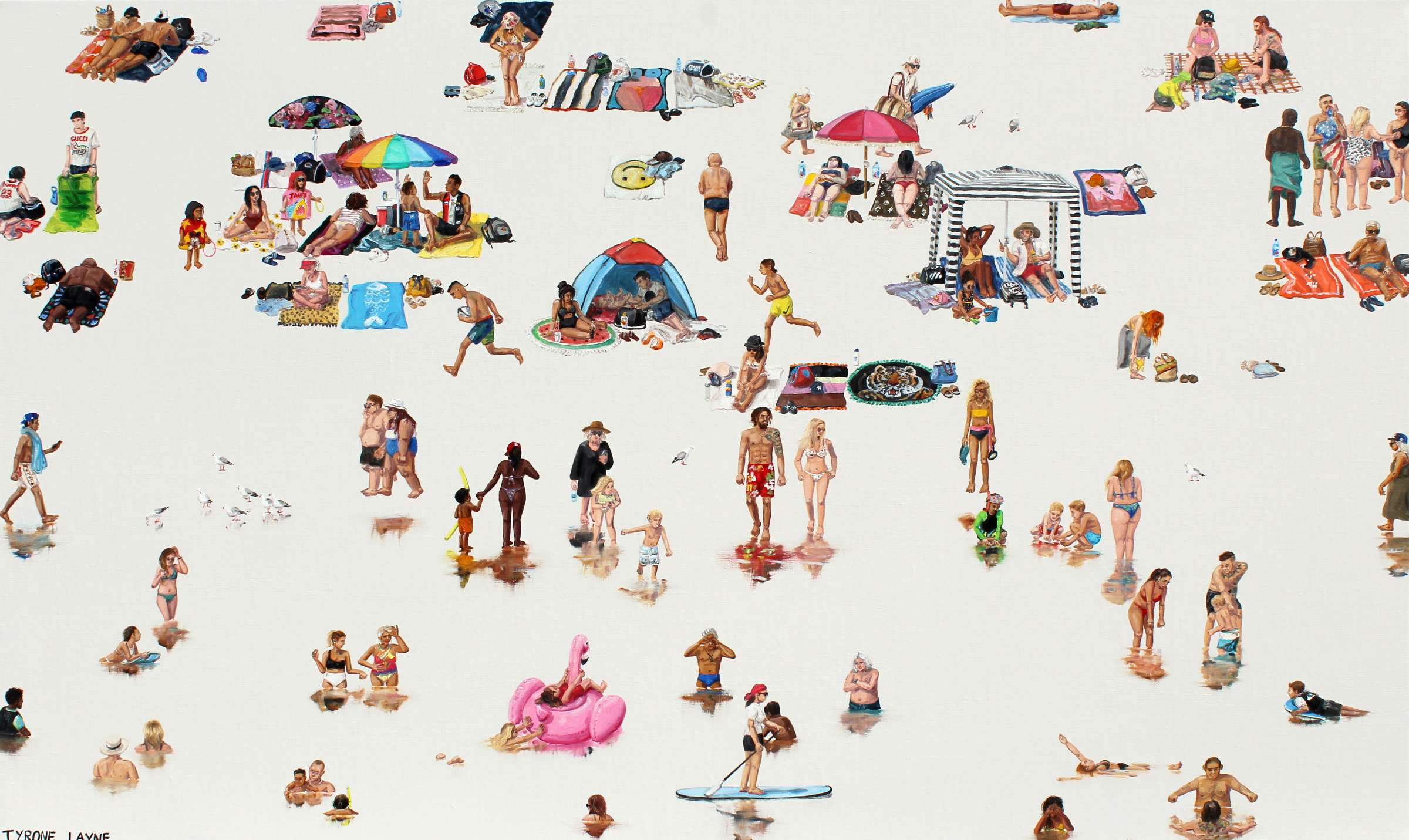 Sandringham Beach. Oil & acrylic on linen. 61cm X 101cm. 2023