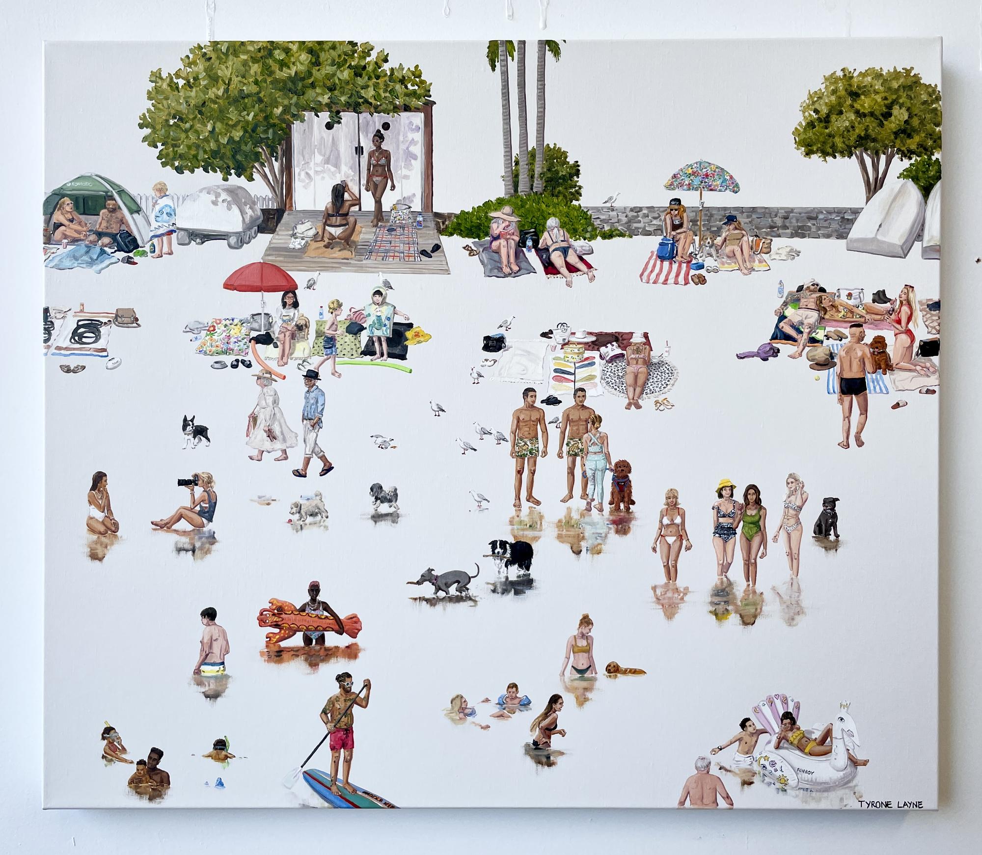 Kutti Beach II, oil & acrylic on linen, 61 × 71 cm, Tyrone Layne, 2021