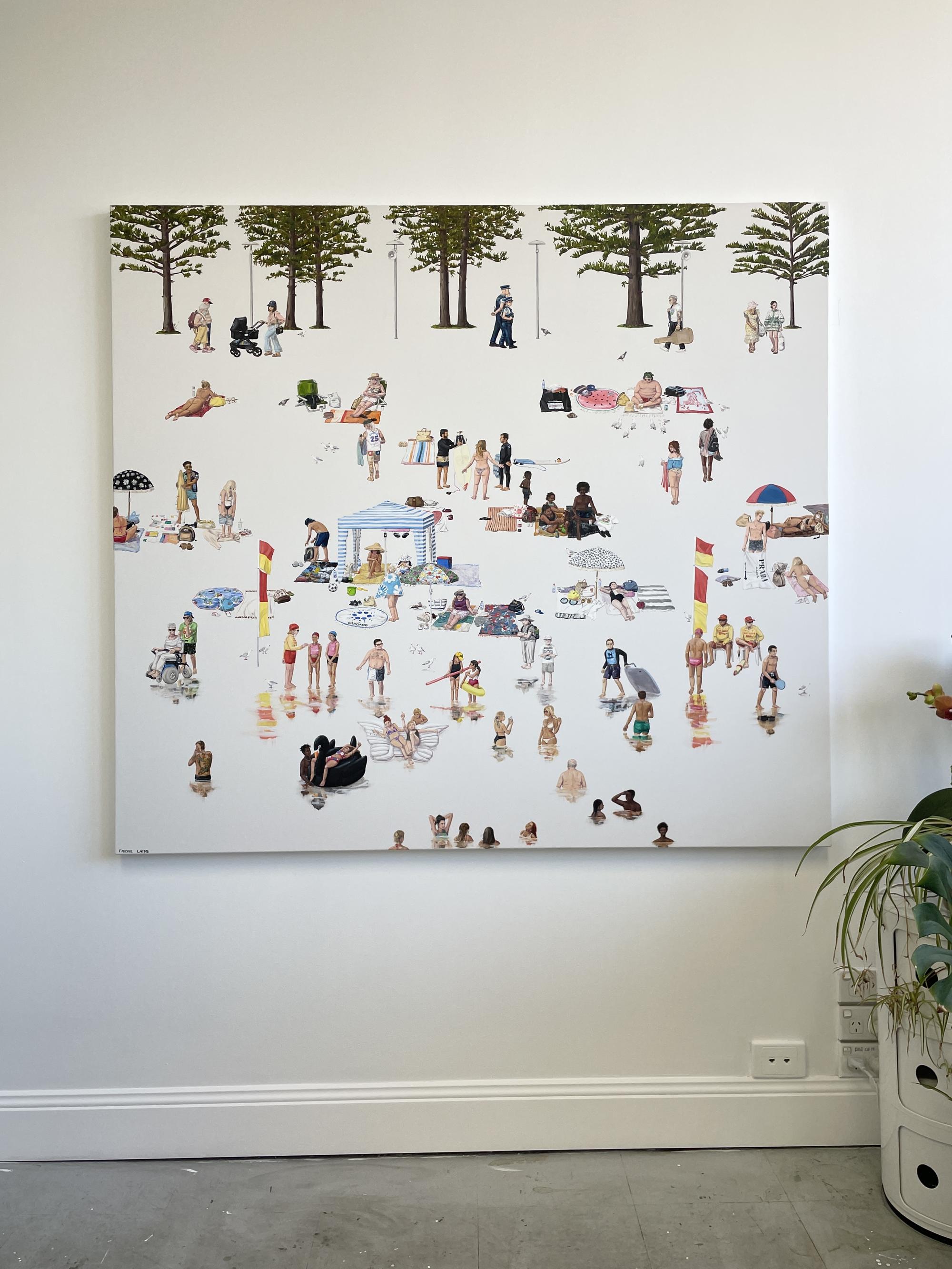 Manly III, oil & acrylic on linen, 137 × 152 cm, Tyrone Layne, 2021