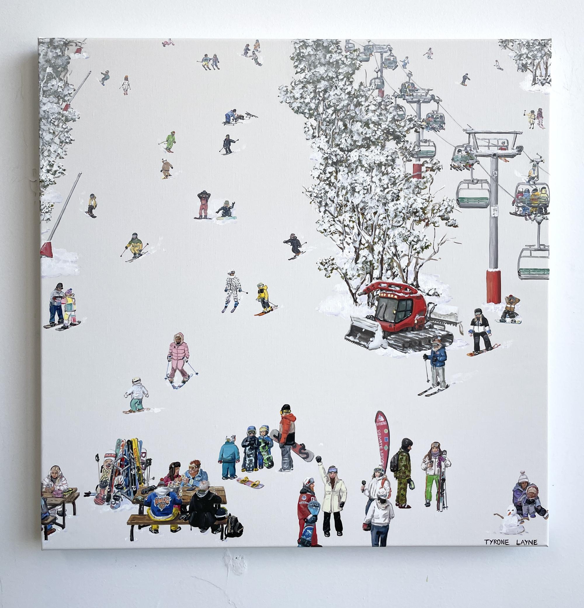Thredbo, oil & acrylic on linen, 92 × 71 cm, Tyrone Layne, 2021